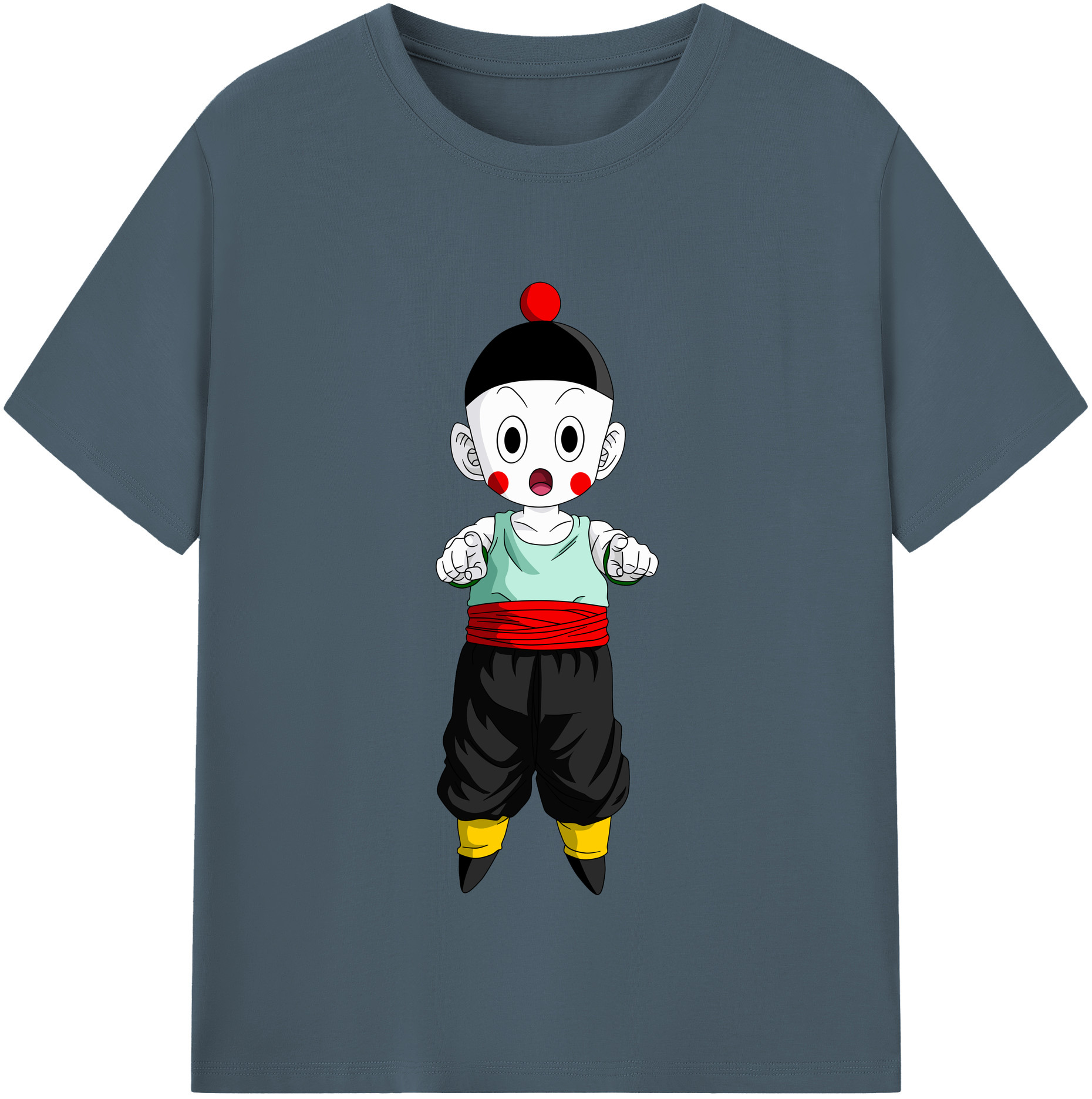 （画像用） ドラゴンボール 餃子（チャオズ）DRAGON BALL Chaoz 綿100％半袖Tシャツ（フロントプリント）